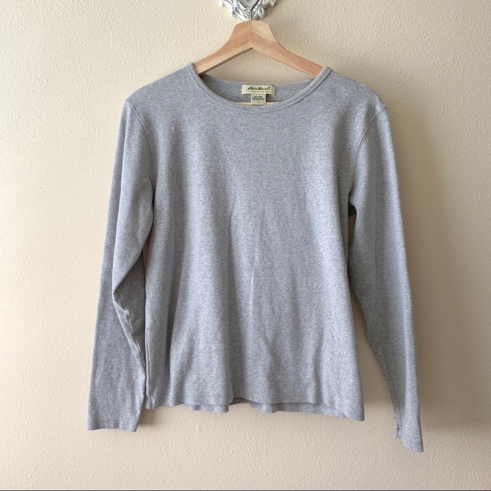 Eddie Bauer Light Gray Crew Neck Sweater